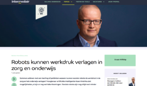 Robots kunnen werkdruk verlagen in zorg en onderwijs (Intermediair, dec 2023