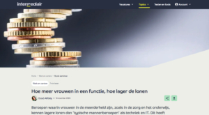 Meer vrouwen in een functie zorgen voor lagere lonen (Intermediair, 14 nov 2024)
